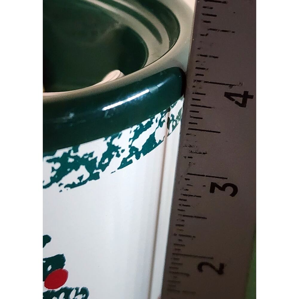 Rival Potpourri Crock Winter Wonderland Christmas Tree Spongeware Style & Box - Picture 8 of 13